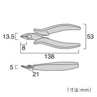 フジ矢 ミニテックライトニッパ(静電グリップ)135mm MTN03E-135 1個