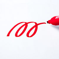 アスクル　油性ペン　油性マーカー　太字　赤　12本  オリジナル