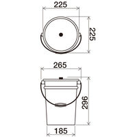 テラモト ステンレスすいがら収集缶 本体 約8.2L シルバー 1個 日本製 直径225（取手含265）×高さ296mm