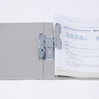 アスクル　パイプ式ファイル 両開き　ベーシックカラースーパー（2穴）A4タテ　とじ厚30mm背幅46mm　グレー　10冊  オリジナル