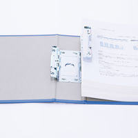 アスクル　パイプ式ファイル 両開き　ベーシックカラースーパー（2穴）B4ヨコ　とじ厚50mm背幅66mm　ブルー　3冊  オリジナル