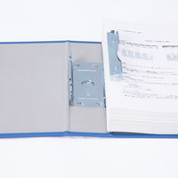 アスクル　パイプ式ファイル片開き　ベーシックカラー（2穴）　B5タテ　とじ厚50mm背幅66mm　ブルー　10冊  オリジナル