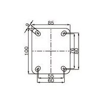 エスコ 125mm キャスター(自在金具・後輪ブレーキ付) EA986JK-2 1個（直送品）