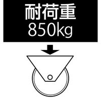 エスコ 250mm キャスター(自在金具・前輪ブレーキ付) EA986HJ-15 1個（直送品）