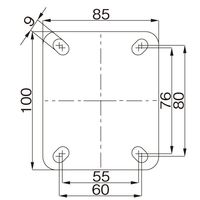 エスコ 100mm キャスター(自在金具・前輪ブレーキ付) EA986JF-100 1個（直送品）