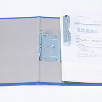 アスクル　パイプ式ファイル片開き　ベーシックカラー（2穴）　A3ヨコ　とじ厚50mm背幅66mm　ブルー　3冊  オリジナル