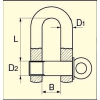 エスコ 5.75ton/M24 シャックル(ステンレス製) EA638F-60 1個（直送品）