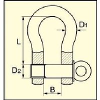 エスコ 4.75ton/M22 ボウシャックル(ステンレス製) EA638FA-59 1個（直送品）