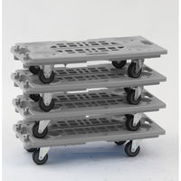 【平台車】 金沢車輌 連結静音樹脂台車（75φゴム） JC-200GS 1台