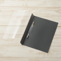 プラス　P.P.レポートファイル　A4　ダークグレー　FL-101RT　82001　1箱（100冊：10冊入×10袋）