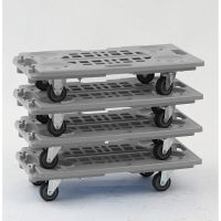 【平台車】 金沢車輌 連結静音樹脂台車（75φゴム） JC-200GS 1セット（4台：1台×4）