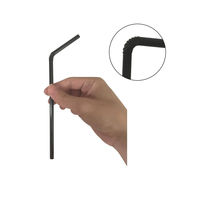 PP袋入り 曲がるストロー ブラック 1箱（500本入）