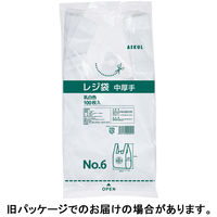 アスクル　中厚手レジ袋　乳白　6号　310×150×90mm　0.013mm厚　1セット（9000枚：1000枚入×9箱）  オリジナル