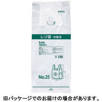 アスクル　中厚手レジ袋　乳白　25号　480×210×130mm　0.02mm厚　1箱（1000枚：100枚入×10袋）  オリジナル