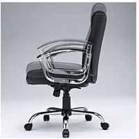 サンワサプライ　ローバックバックRレザーチェア　オフィスチェア　肘付　ブラック　SNC-L10K　1脚