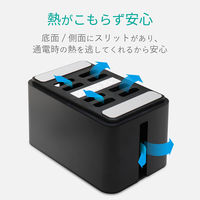 エレコム ケーブル収納ボックス 4個口 ブラック EKC-BOX002BK（直送品）