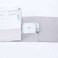 アスクル　パイプ式ファイル 両開き　ベーシックカラースーパー（2穴）A4タテ　とじ厚100mm背幅116mm　グレー　3冊  オリジナル