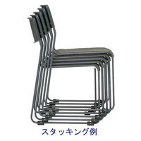 サンケイ スタッキングチェア CM371 布張り ライトグレー 1箱（5脚入）  横連結 ミーティングチェア 会議椅子 幅512mm 日本製