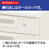 【組立設置込】プラス 組立式スチールOAデスクシステム 脇机 3段 ホワイト 幅400×奥行700×高さ700mm RY-047D-3 WH