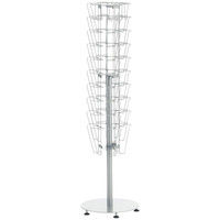 林製作所　回転式パンフレットスタンド　　シルバー　直径390×高さ1380mm　1台（直送品）