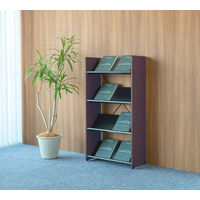 アスプルンド 2WAYハイブリッドシェルフ ダークブラウン 幅690×奥行303×高さ1302mm 1台 4段 カタログスタンド オープンラック