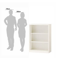 オカムラ スチール収納VILLAGE オープン（シェルビング） 3段 本体（下置き） 幅800×奥行400×高さ1100mm ホワイト 1台（取寄品）