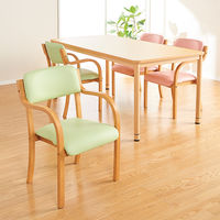 プラス 木製 アメニティチェア グリーン 601048 1セット（6脚） 介護 福祉用イス 医療 安定 PVC 幅530mm 座面高420mm