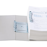 アスクル　パイプ式ファイル 両開き　ベーシックカラースーパー（2穴）A4タテ　とじ厚90mm背幅106mm　グレー　  オリジナル