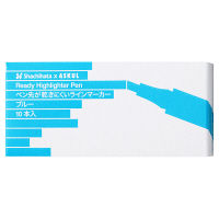 乾きにくいラインマーカー　ブルー　10本　アスクル  オリジナル