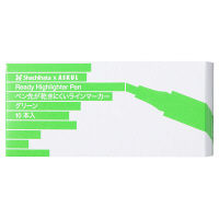 【アウトレット】乾きにくいラインマーカー グリーン 10本 アスクル  オリジナル