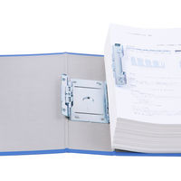 アスクル　パイプ式ファイル 両開き　ベーシックカラースーパー（2穴）A4タテ　とじ厚70mm背幅86mm　ブルー　3冊  オリジナル