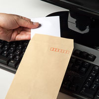 アスクル　オリジナルクラフト封筒　長3〒枠あり　茶色　100枚  オリジナル