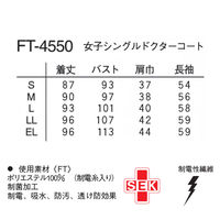 ナガイレーベン 女子シングル診察衣 Tネイビー S FT-4550 1枚　白衣　ドクターコート　レディース
