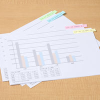 アスクル　貼ってはがせるオフィスのふせん　75×14mm　パステルカラー　4色セット　60冊（20冊×3パック）  オリジナル