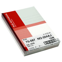 【アウトレット】【Goエシカル】訳あり プラス 無線綴じノート ベーシック A4 A罫 40枚 赤 1パック（10冊入） 75087