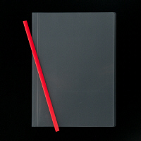 アスクル　レール式クリアーホルダー　A4タテ　50枚とじ　レッド　10冊  オリジナル