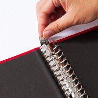 布貼りリングファイル　30穴　A4タテ　背幅34mm　アスクル　レッド  オリジナル