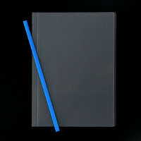 アスクル　レール式クリアーホルダー　A4タテ　50枚とじ　ブルー　100冊  オリジナル