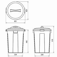 リス 丸ペール 45L ゴミ箱 ライトグレー 1個 シンプル ダストボックス  丸型ペール フタ式 日本製 直径461×高さ578mm
