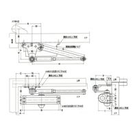 エスコ 45kg以下 ドアクローザー(パラレル型/アンバー) EA951LD-2A 1個（直送品）