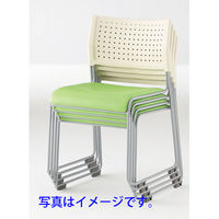 アイリスチトセ スタッキングチェア 布張りタイプ ブルー（直送品）