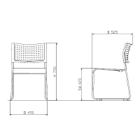 アイリスチトセ　ミーティングチェア樹脂タイプ ホワイト/ピンク　4脚セット　（直送品）