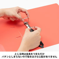 Matakul D型ツイストリングファイル 背幅36mm レッド 表紙部分に使用済みクリアホルダーからつくった再生材30％配合 1冊 オリジナル