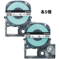 テプラ TEPRA PRO【純正】テープ スタンダード 幅12mm・24mm 白ラベル(黒文字) SS12K24K-10P 10個 オフィス通販限定パック