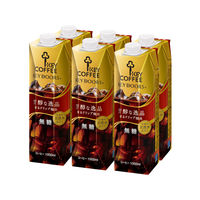 キーコーヒー　KEY DOORS＋ リキッドコーヒー 無糖 テトラプリズマ 1000ml 1セット（12本：6本入×2箱）