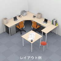 プラス　フラットライン　ワークテーブル　幅1800×奥行700mm　メープル　1台