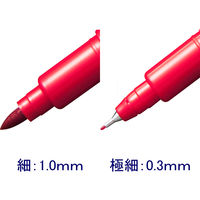アスクル　油性ペン　油性ツインマーカー　細/極細　赤  オリジナル
