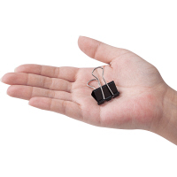 アスクル　ダブルクリップ　中　ブラック　1パック（10個入）　幅25mm  オリジナル