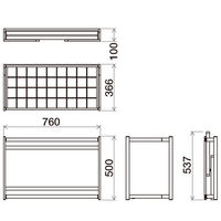 テラモト　折りたたみ式傘立E型　36本用　幅760×奥行366×高さ500mm 1台