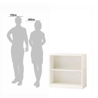 オカムラ スチール収納VILLAGE オープン（シェルビング） 2段 本体（下置き） 幅800×奥行400×高さ800mm ホワイト（取寄品）